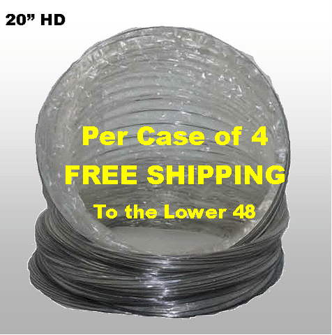 Heavy Duty Wire Reinforced Mylar Flex Ducting 20” x 25’HD (Per Case)